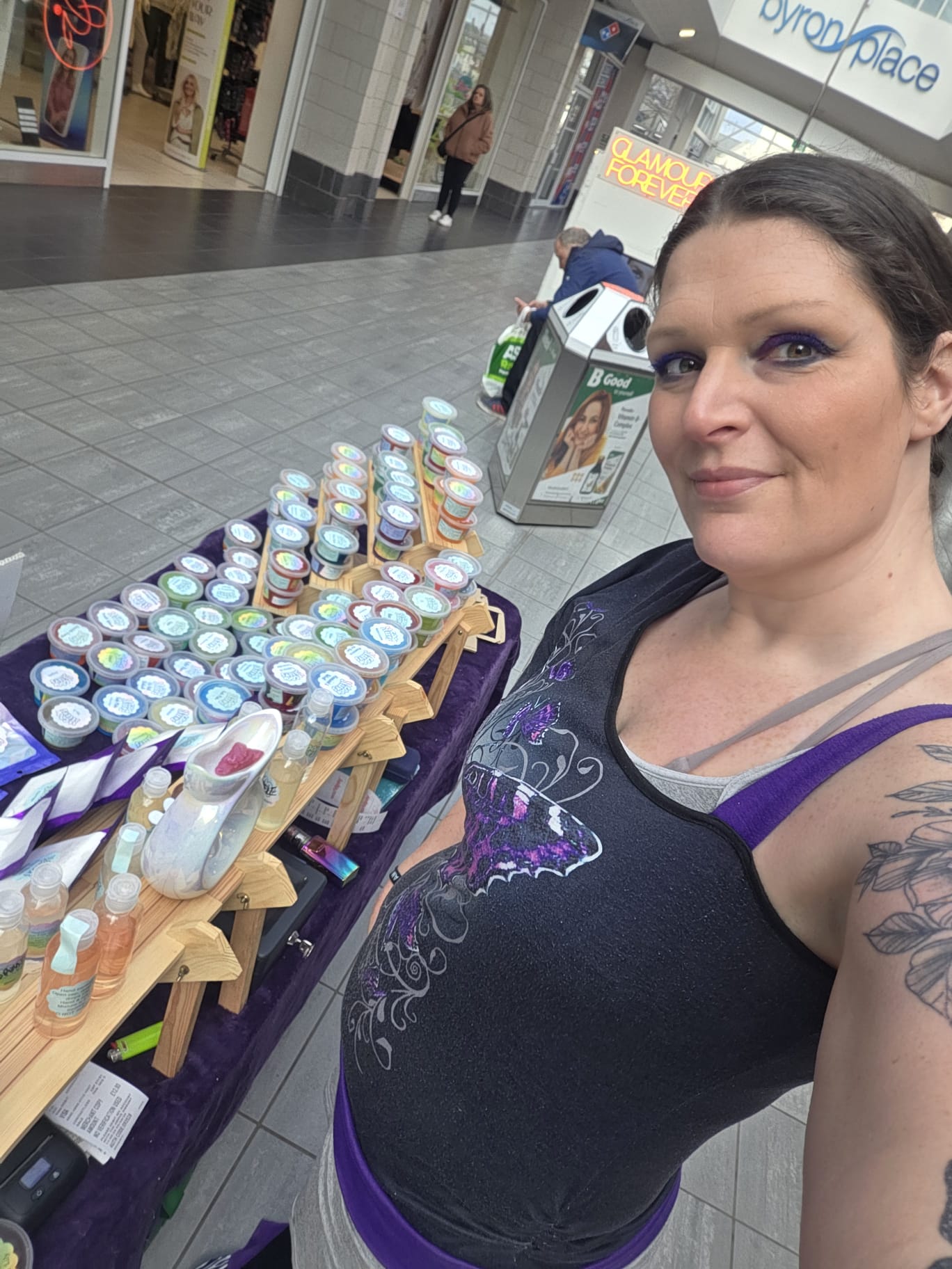Lisa at her LL Cool Jellys stall in Byron Place shopping centre